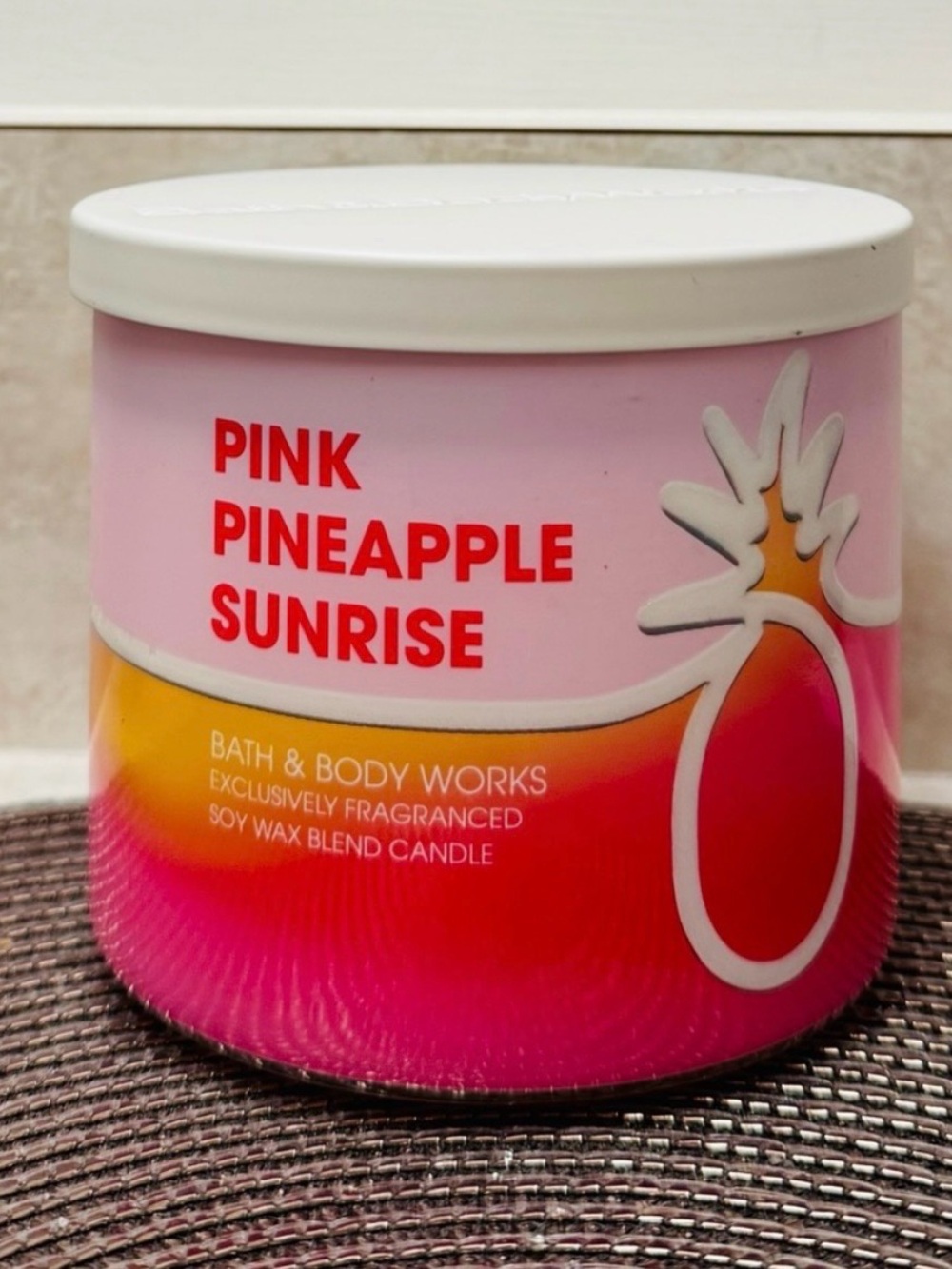 NWT Bath & Body Works Pink Pineapple Sunrise Soy Wax Candle